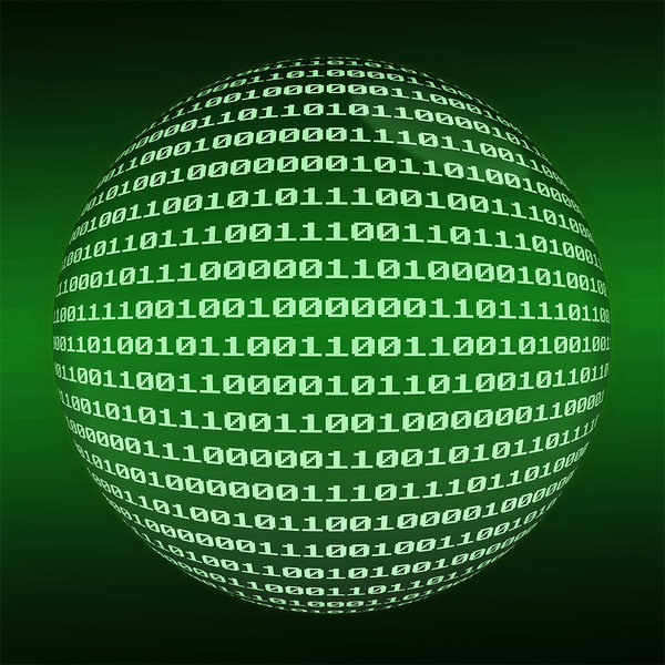 Green Binary 0101010 Globe